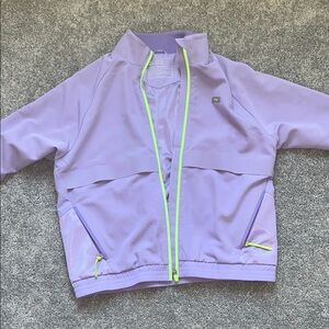 Figs Purple Jacket with Bright Green Trim